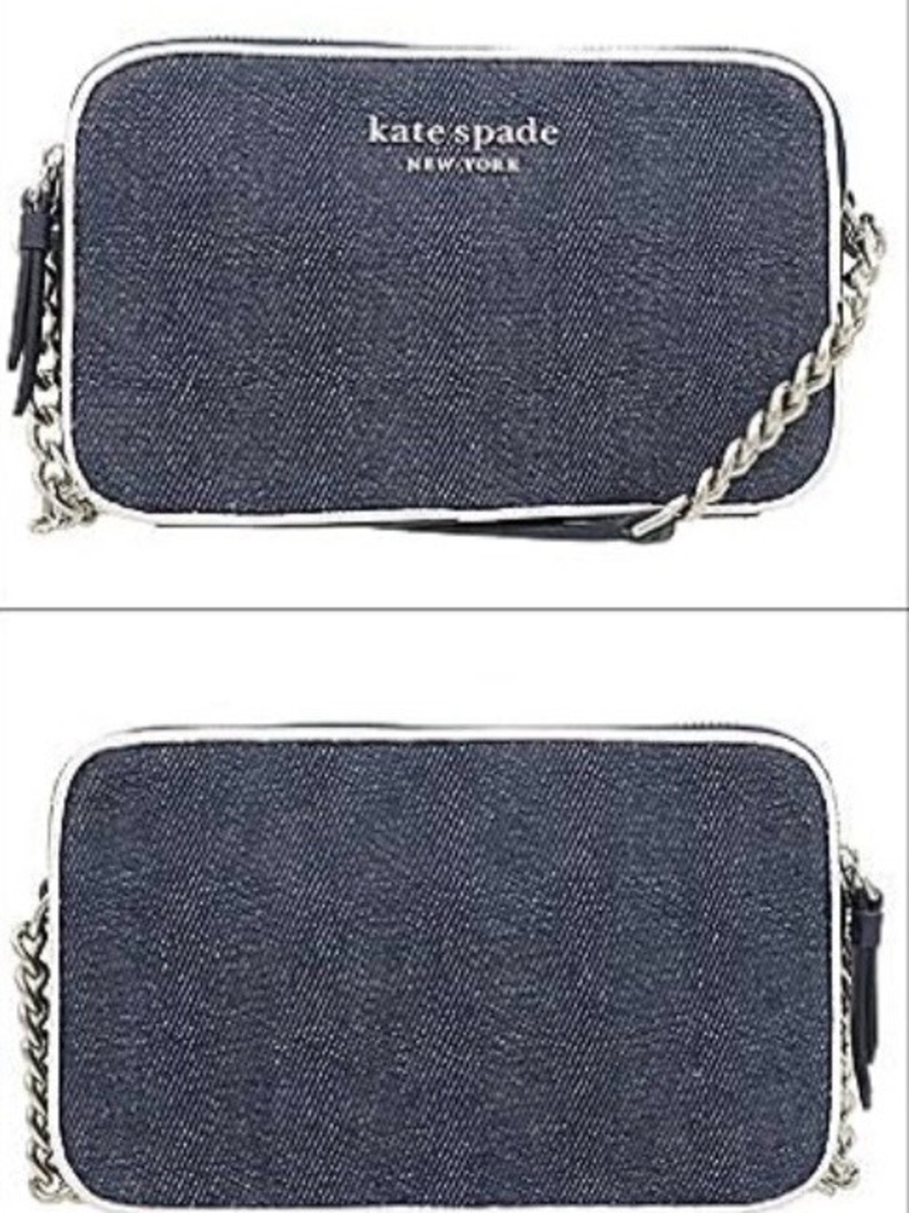 Kate Spade Cameron Denim Colorblock Double Zip Small Crossbody Bag